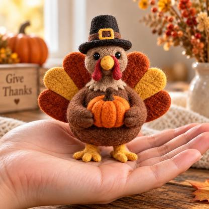 🔥🦃Whimsical Felt Turkey Ornament