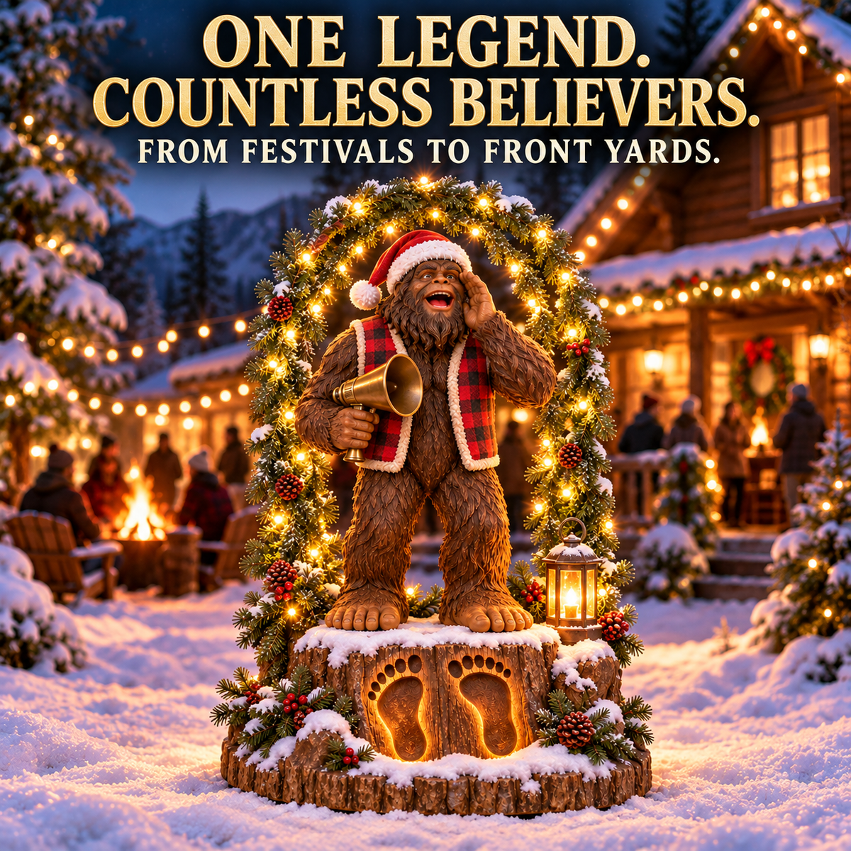 🎄 Bigfoot’s Christmas Call – Festival-Inspired Lighted Porch & Yard Display