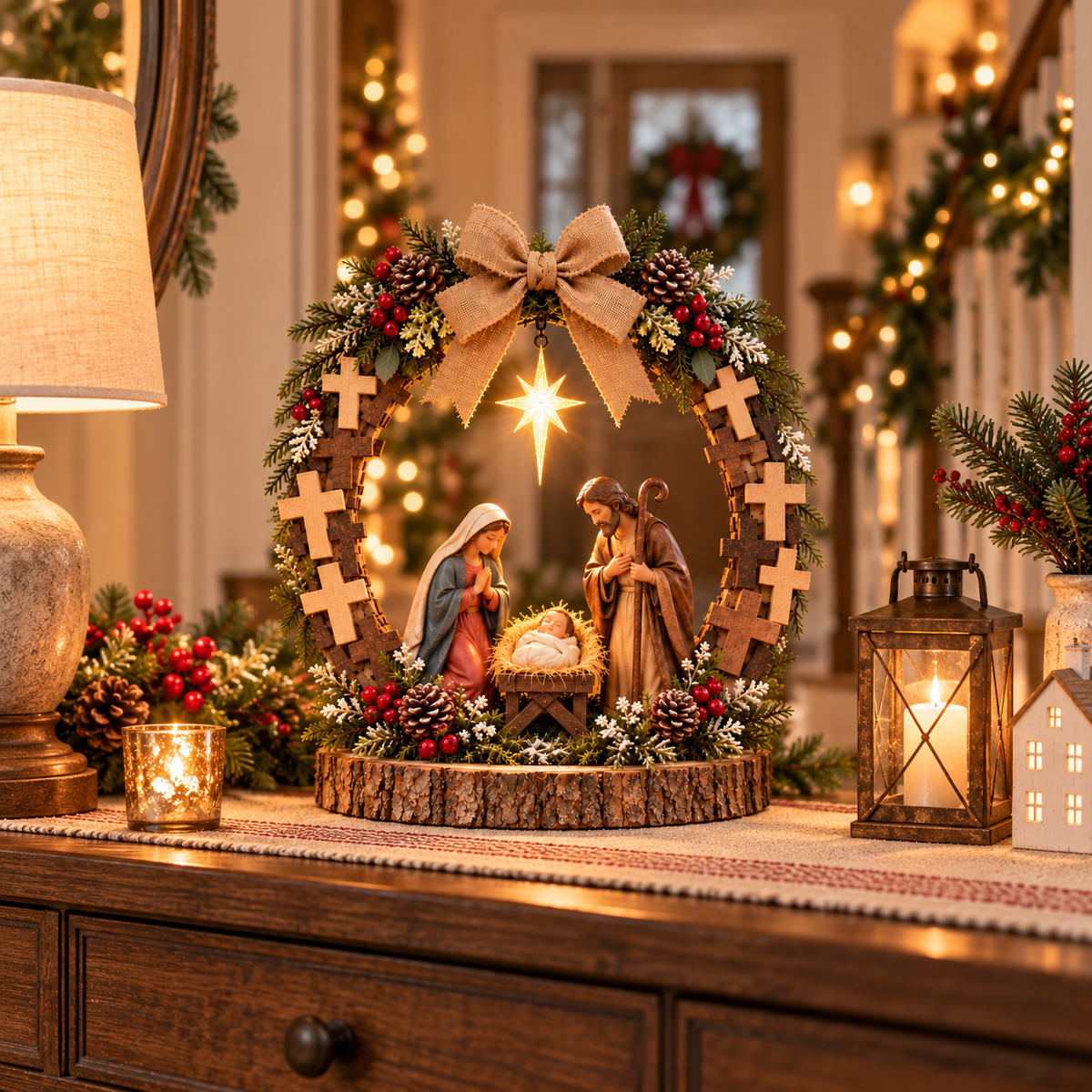 🔥😍Bethlehem’s Guiding Star | Lighted Nativity Tabletop Decor