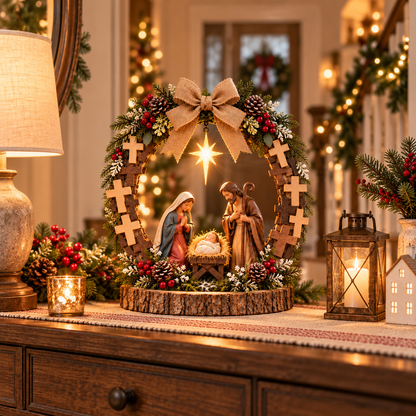 🔥😍Bethlehem’s Guiding Star | Lighted Nativity Tabletop Decor