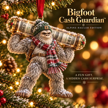 🎄👣 Bigfoot Cash Keeper™ – 15 Funny Christmas Cash Holder Ornaments 💵🎁