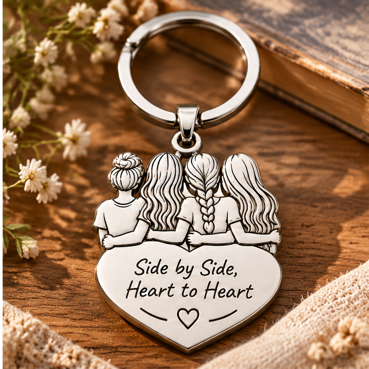 ❤️ Side by Side™ Friendship Keychain – Heart to Heart Best Friends Gift