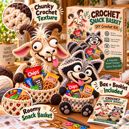 😂Quirky Crochet Animal Snack Baskets – Fun & Functional Decor