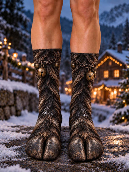 3D Wild Feet Christmas Creature Illusion Socks – Funny Costume Gift for Kids & Adults