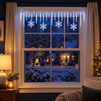 ❄️ Winter Glow – Snowflake & Icicle Christmas Lights ✨