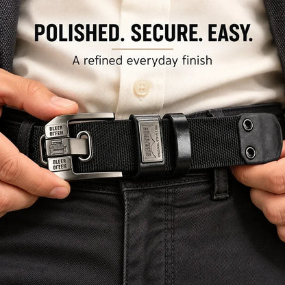 100% Handmade in USA-🔥 No-Hole Adjustable Stretch Work Belt with Square Metal Buckle