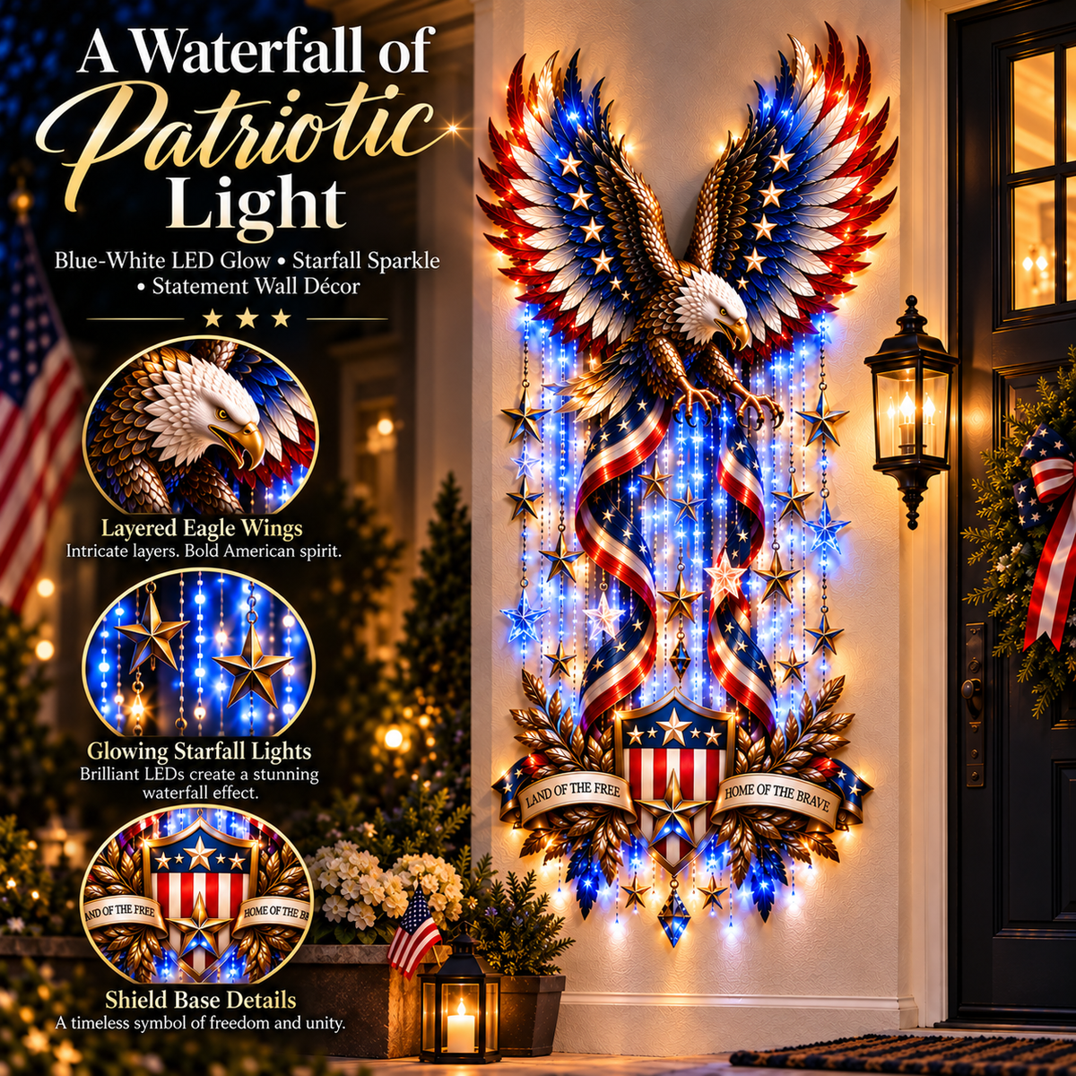 🦅American Glory Cascade™ - Let Freedom Light Your Home🏠