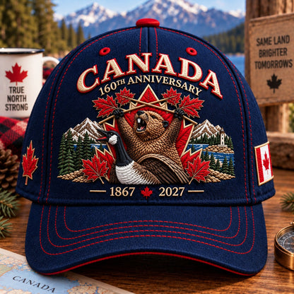🍁Canada 160th Anniversary 1867–2027 – Heritage Embroidered Cap