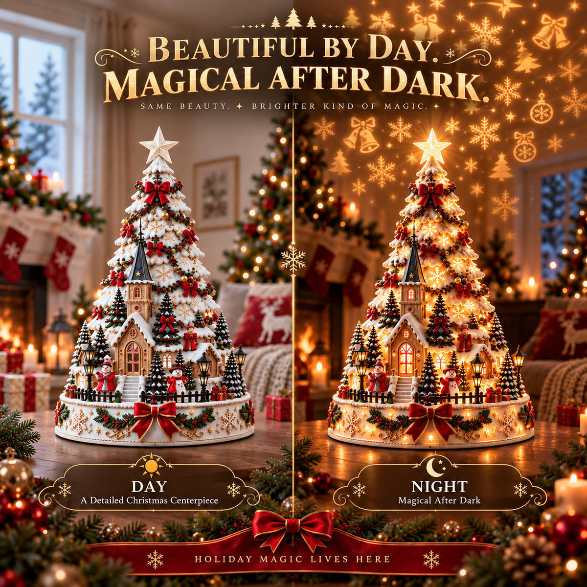 🔥HOT SALE🔥🏆 60,000+ Sold - 🎄MerryRealm™ Christmas Village Lightscape Tree