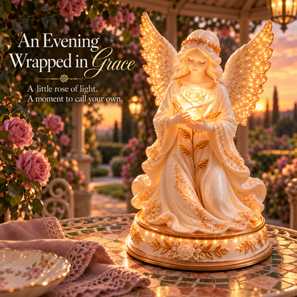 🌹👼✨ Luminous Rose Angel Night Light