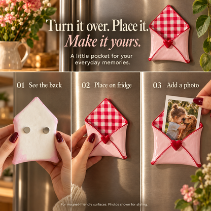💌Handmade Mini Clay Envelope Photo Magnets