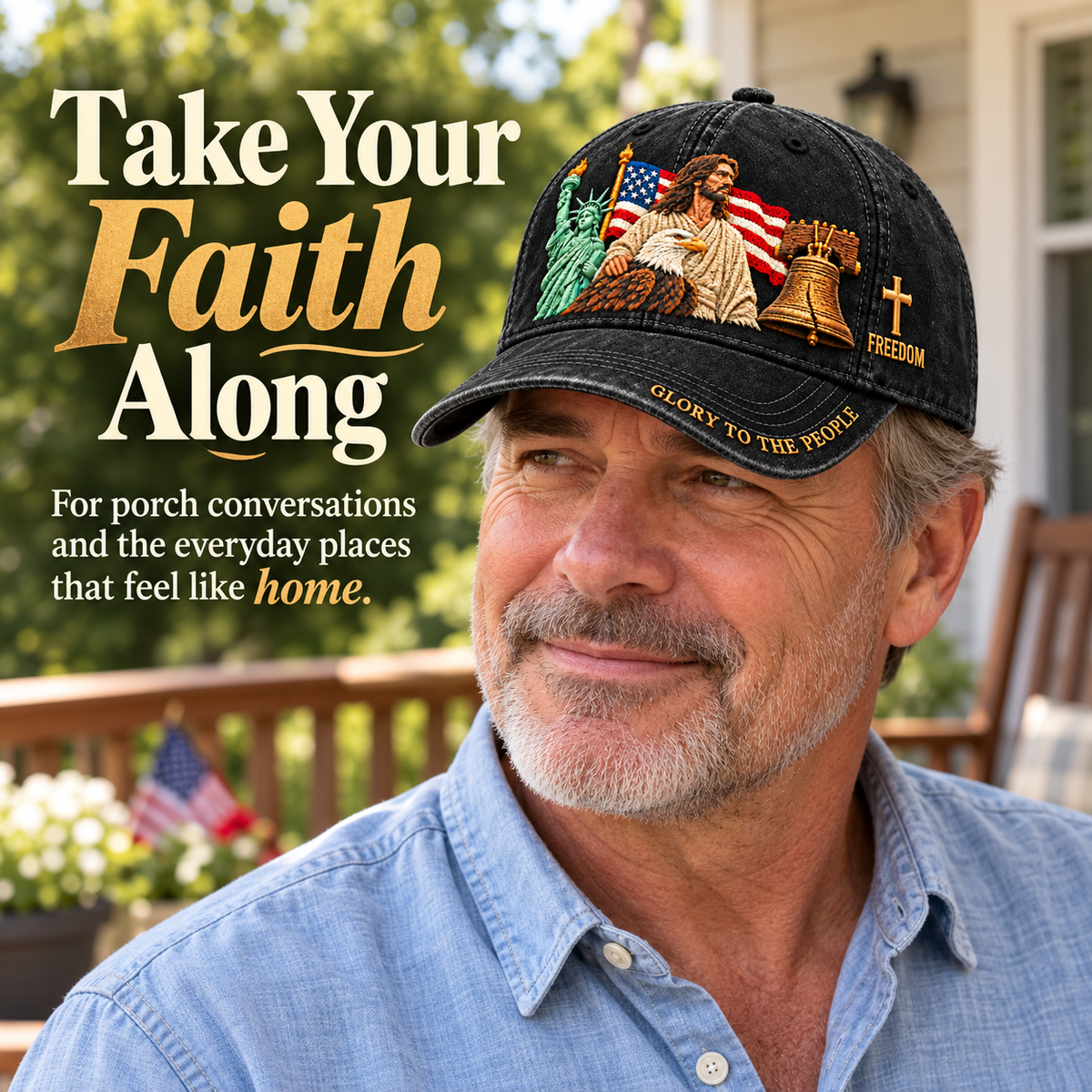 ✝️ Faith & Freedom – American Heritage Embroidered Cap 🧢