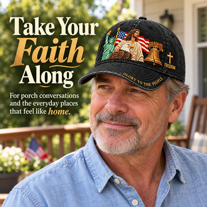 ✝️ Faith & Freedom – American Heritage Embroidered Cap 🧢
