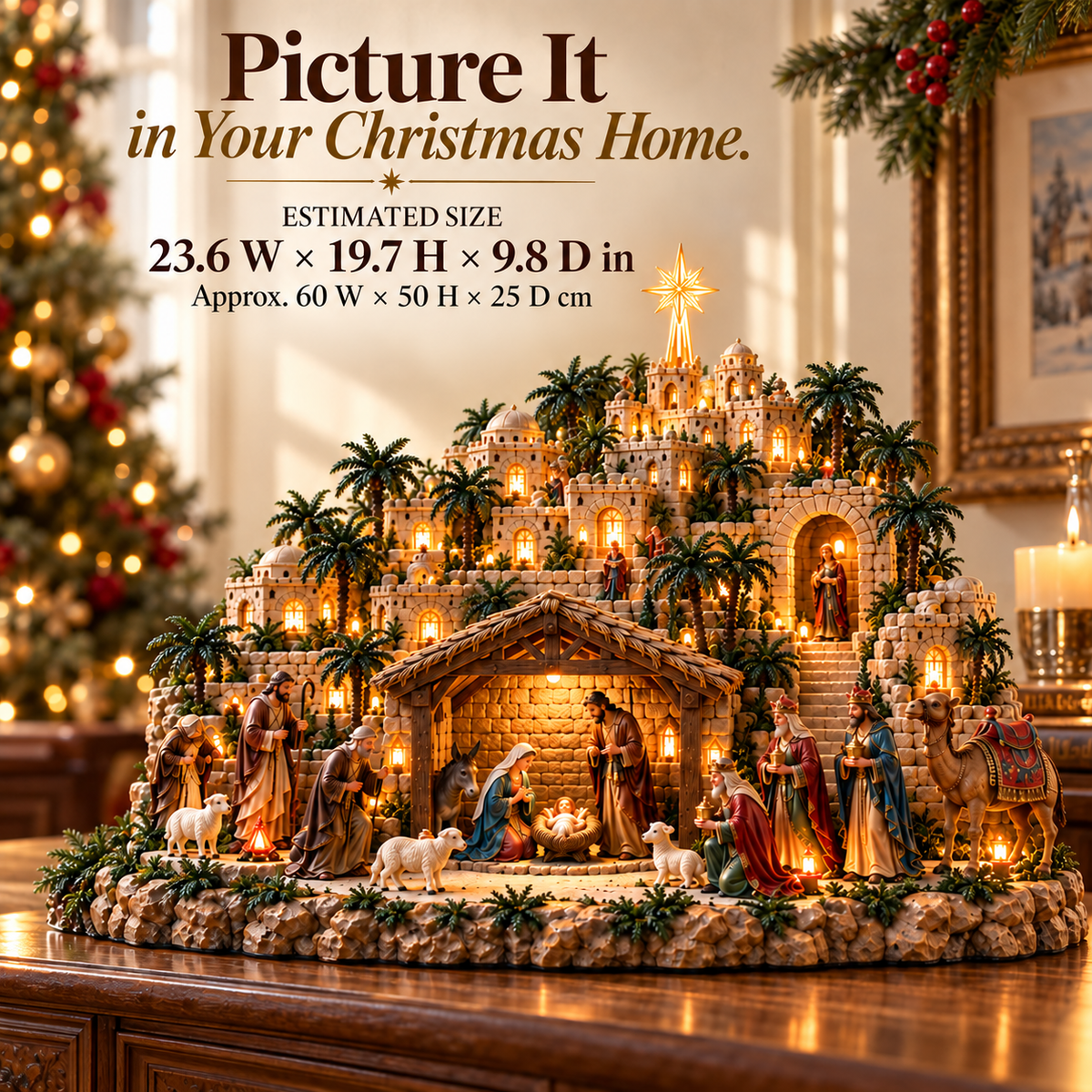 ✨ Remember the Night That Changed Everything! — The Holy Night of Bethlehem Illuminated Nativity Village