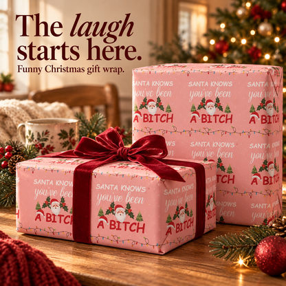 Santa Knows — Cheeky Christmas Wrapping Paper