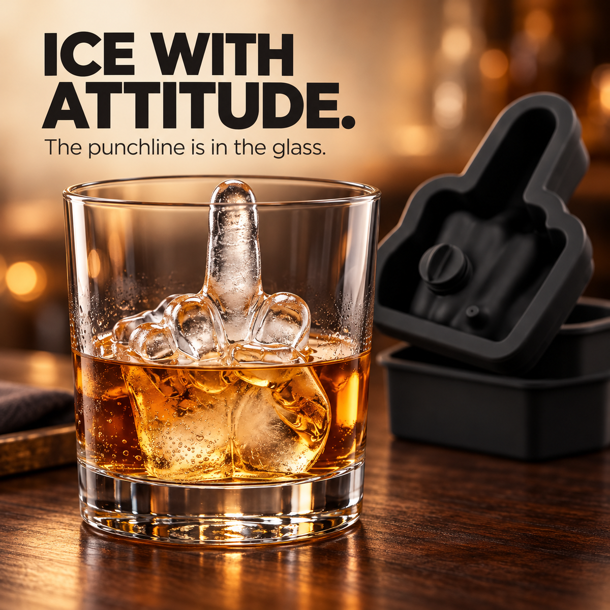 Ice With Attitude – Middle Finger Ice Cube Mold