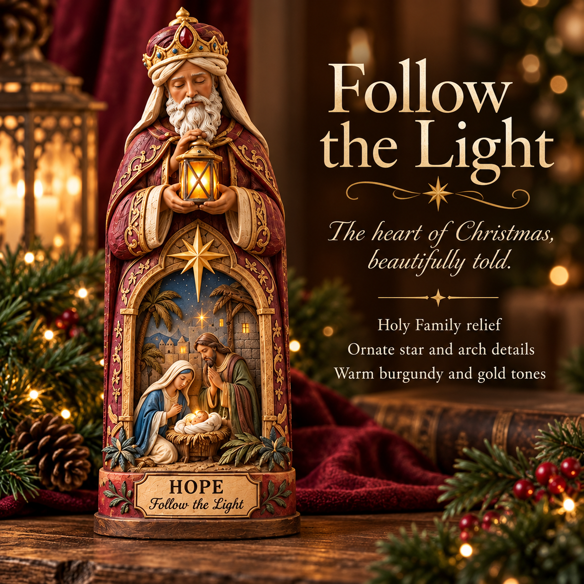 ✝️🌲Faithful Journey – Three Wise Men Nativity Christmas Figurine Set