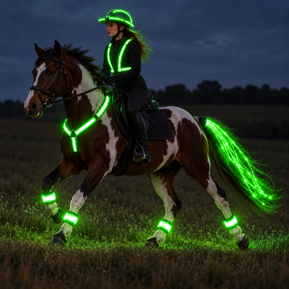 🐎Full Glow LED Horse Visibility Kit-✨Don’t Let the Dark Hide Your Horse