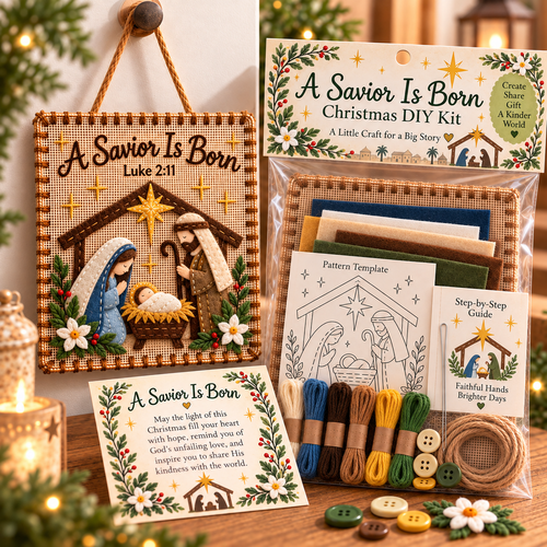 🧘Relaxing & Beginner-Friendly-✝️ Christmas Faith Fabric Weaving Kit