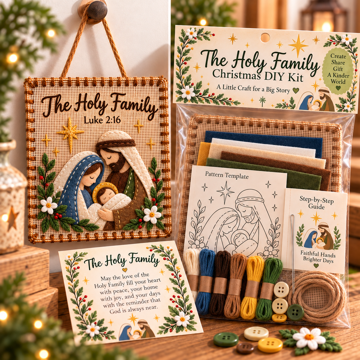 🧘Relaxing & Beginner-Friendly-✝️ Christmas Faith Fabric Weaving Kit