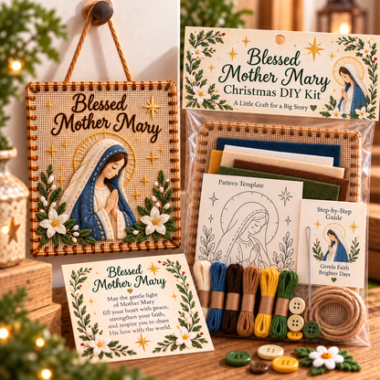 🧘Relaxing & Beginner-Friendly-✝️ Christmas Faith Fabric Weaving Kit