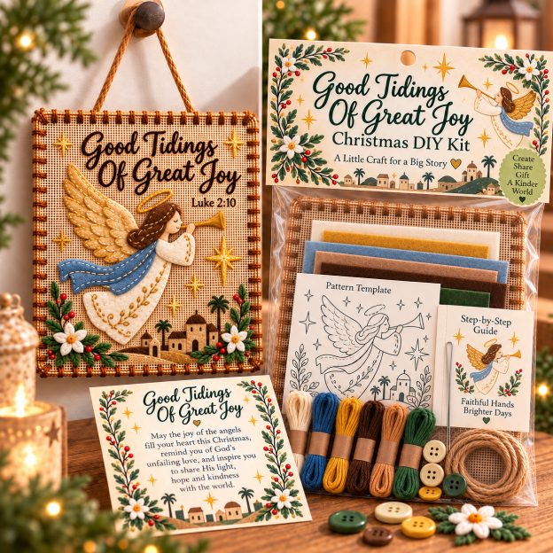 🧘Relaxing & Beginner-Friendly-✝️ Christmas Faith Fabric Weaving Kit