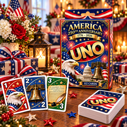 🇺🇸 America 250th Anniversary UNO Card Game — 1776–2026 Commemorative Edition