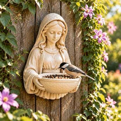 🕊️Grace in the Garden – Mary Wall-Mounted Bird Feeder