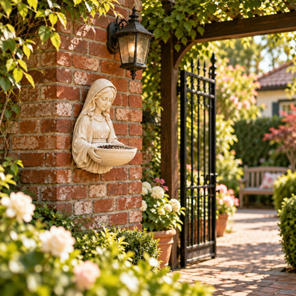 🕊️Grace in the Garden – Mary Wall-Mounted Bird Feeder
