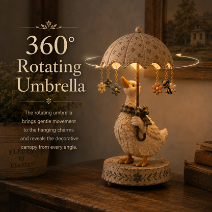 ☂️🐾 Vintage drehbare Schirm-Tierlampe