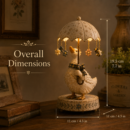 ☂️🐾 Vintage drehbare Schirm-Tierlampe