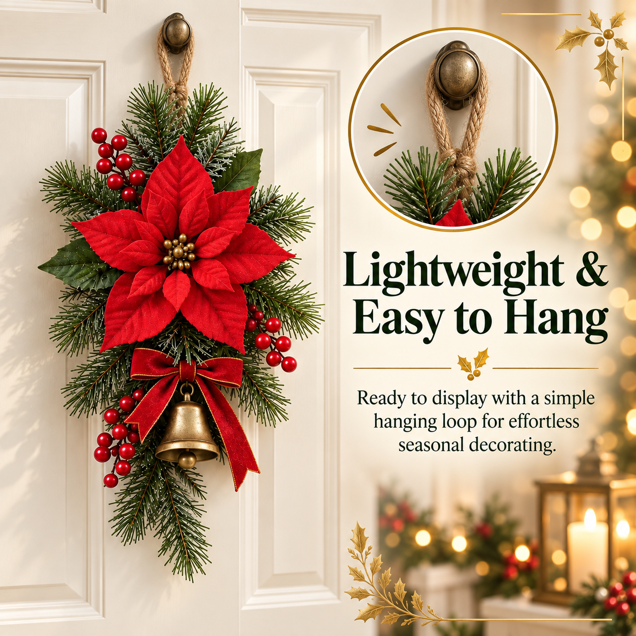 Christmas decoration hanging loop detail