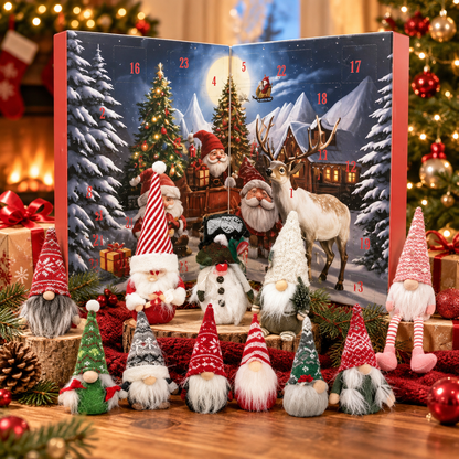 ✨Gnome Advent Calendar 2026- 24 Days Christmas Countdown with 24 Gnomes