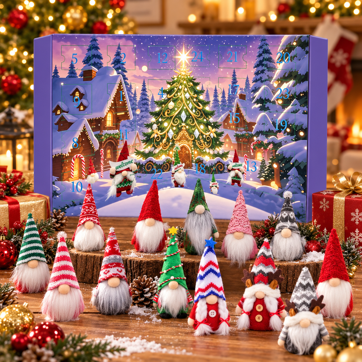 ✨Gnome Advent Calendar 2026- 24 Days Christmas Countdown with 24 Gnomes