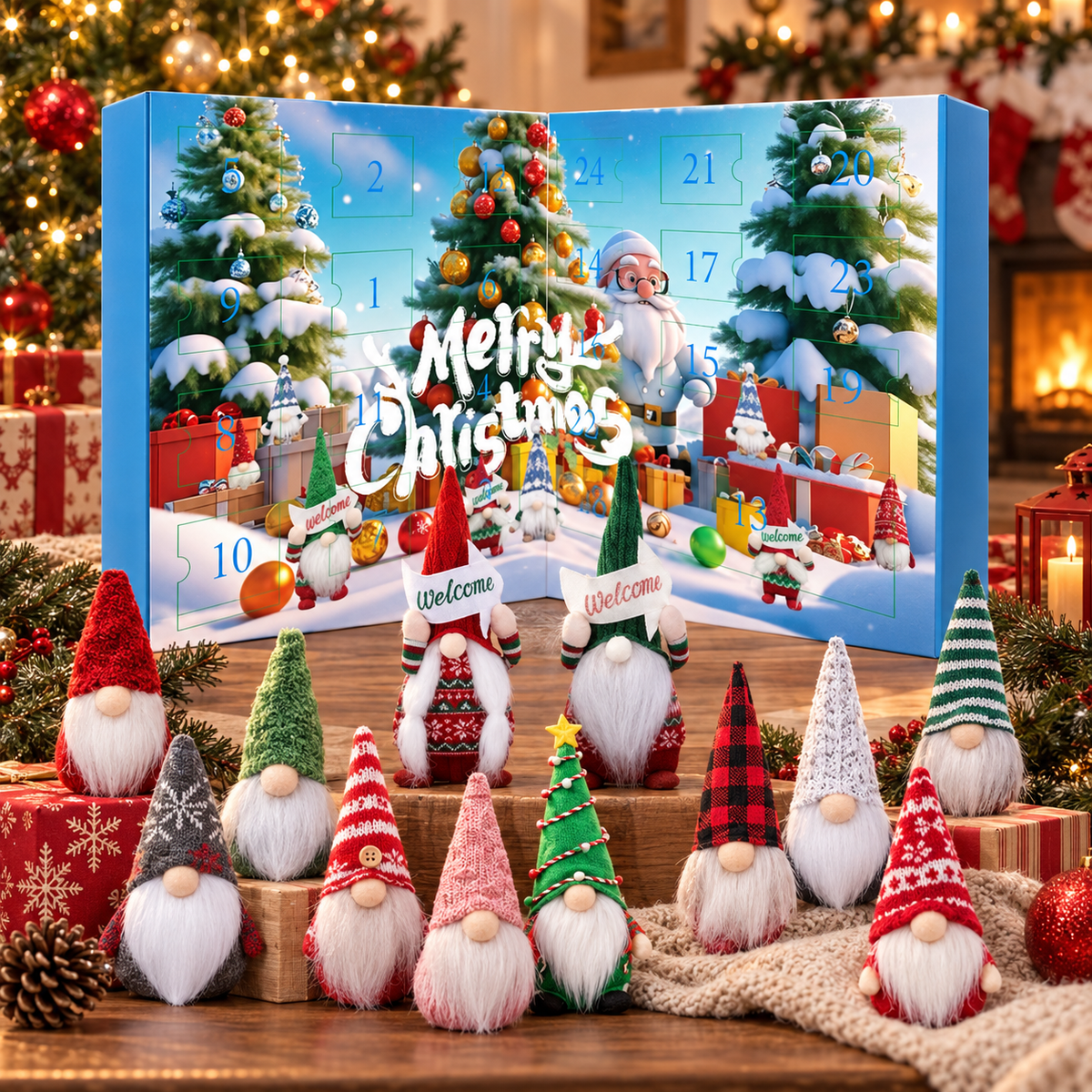 ✨Gnome Advent Calendar 2026- 24 Days Christmas Countdown with 24 Gnomes