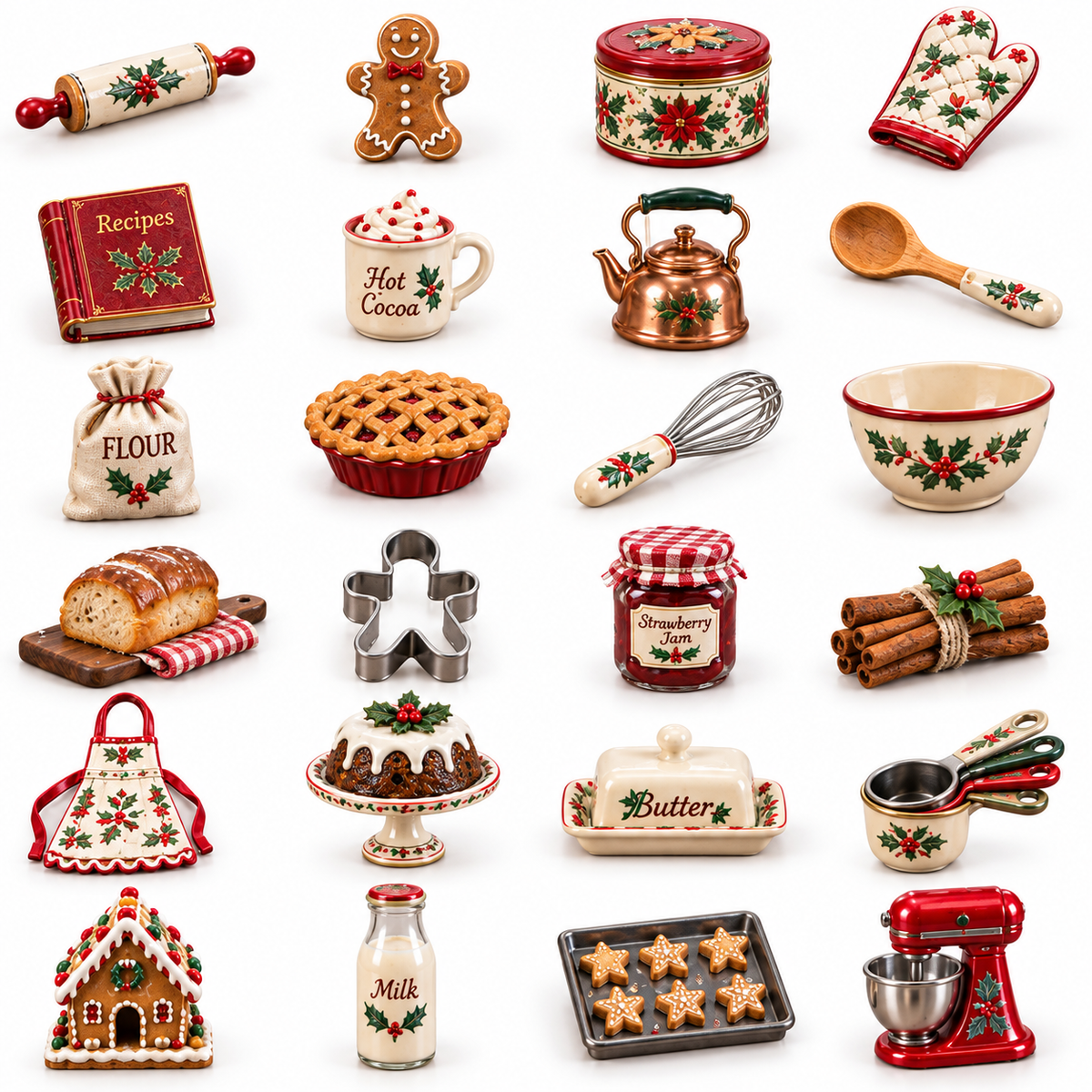 🎄Grandma’s Christmas Kitchen – 24-Day Advent Calendar with 24 Miniature Kitchen Collectibles🎁
