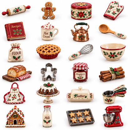 🎄Grandma’s Christmas Kitchen – 24-Day Advent Calendar with 24 Miniature Kitchen Collectibles🎁