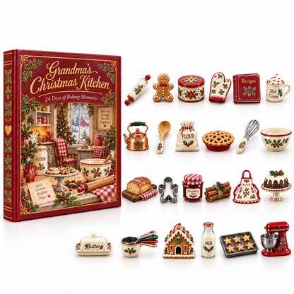 🎄Grandma’s Christmas Kitchen – 24-Day Advent Calendar with 24 Miniature Kitchen Collectibles🎁