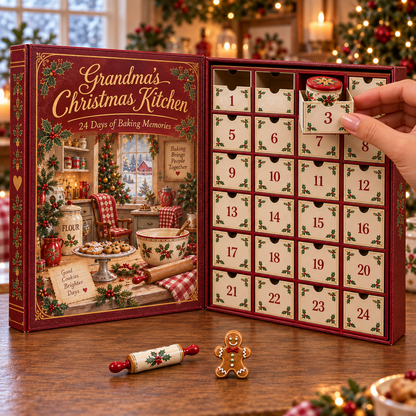 🎄Grandma’s Christmas Kitchen – 24-Day Advent Calendar with 24 Miniature Kitchen Collectibles🎁