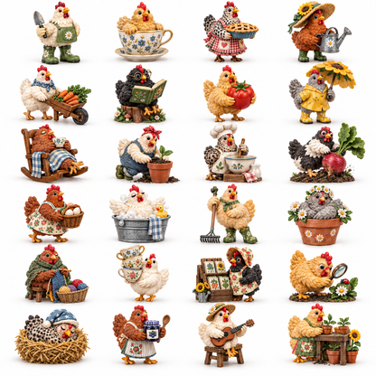 🐔 The Cheeky Hen Club Advent Calendar – 24 Miniature Hen Collectibles 🌼