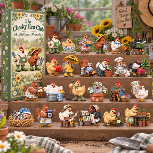 🐔 The Cheeky Hen Club Advent Calendar – 24 Miniature Hen Collectibles 🌼