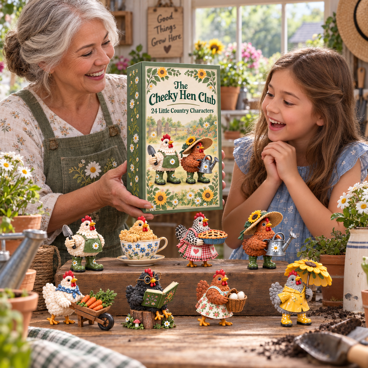 🐔 The Cheeky Hen Club Advent Calendar – 24 Miniature Hen Collectibles 🌼