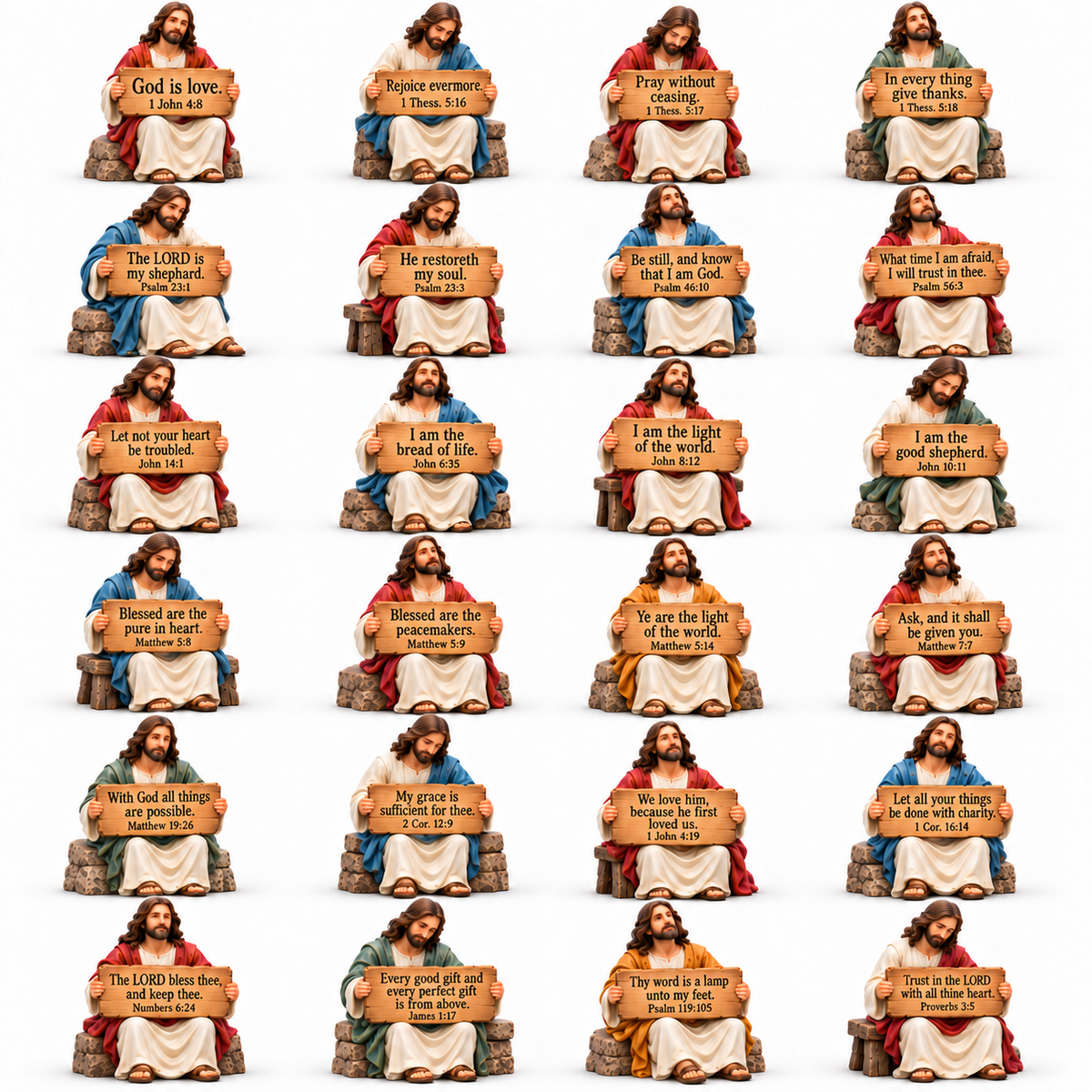 24 Days with Jesus – Christmas Advent Calendar with 24 Scripture Figurines