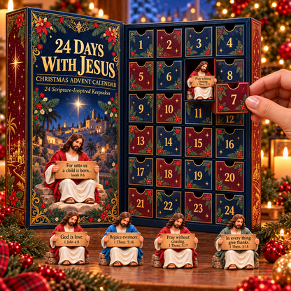 24 Days with Jesus – Christmas Advent Calendar with 24 Scripture Figurines