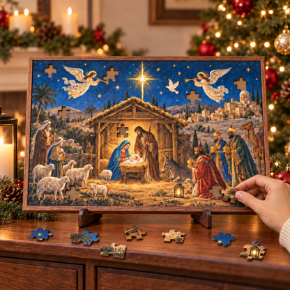 🎄✨ Das Weihnachtskrippenpuzzle aus Holz – Ein glaubenserfülltes Familienerbstück ✝️
