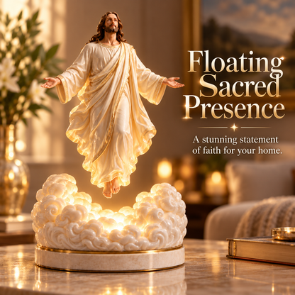 🔥Risen Christ LED Cloud Sculpture – Rotating Faith Decor