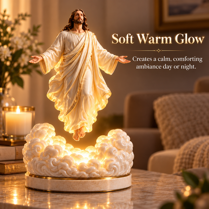 🔥Risen Christ LED Cloud Sculpture – Rotating Faith Decor