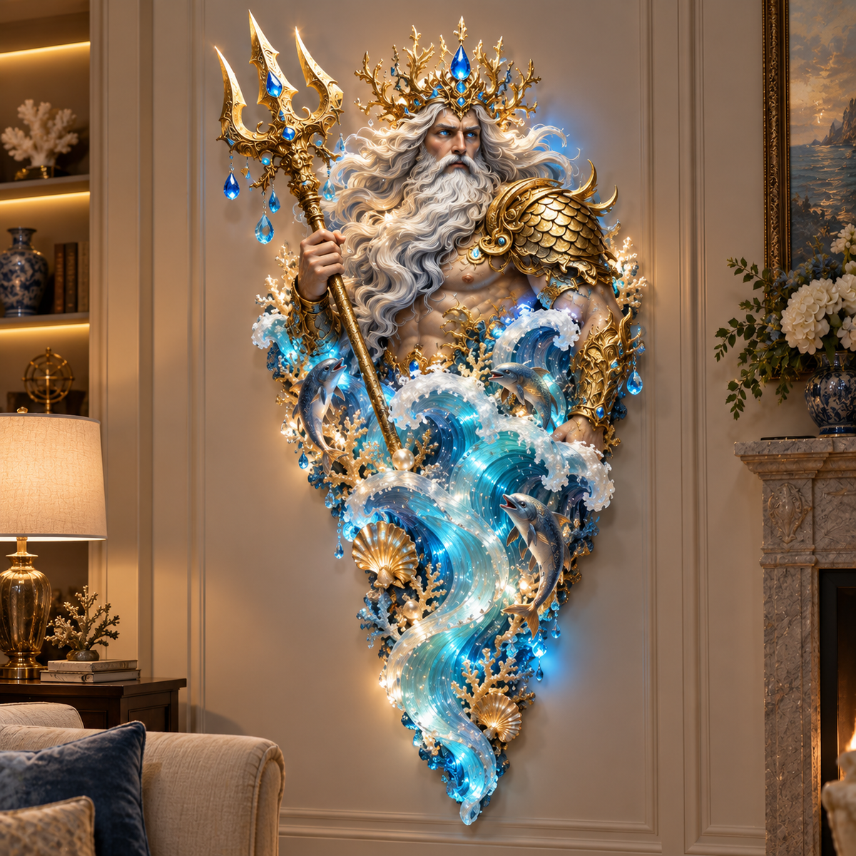 ✨Last Day 49% Off🔱👑Poseidon's Ocean Kingdom🌊Illuminated Ocean Wall Sculpture Collection