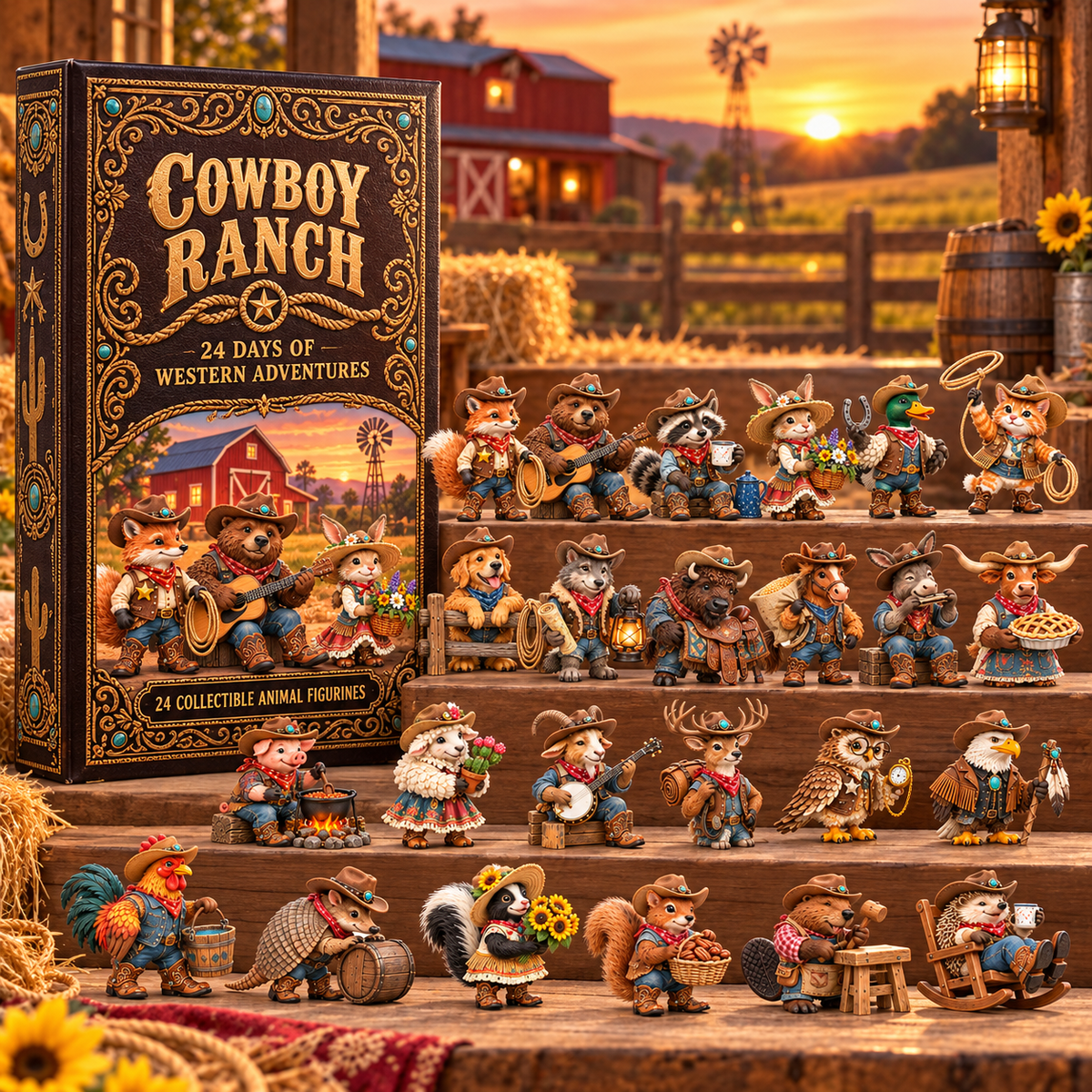 🤠 Cowboy Ranch – 24-Day Animal Cowboy Advent Calendar