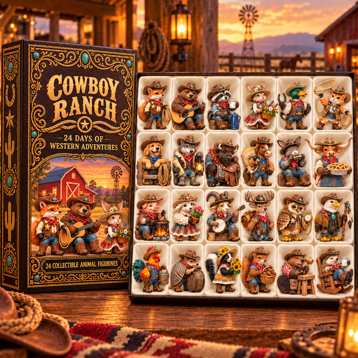 🤠 Cowboy Ranch – 24-Day Animal Cowboy Advent Calendar
